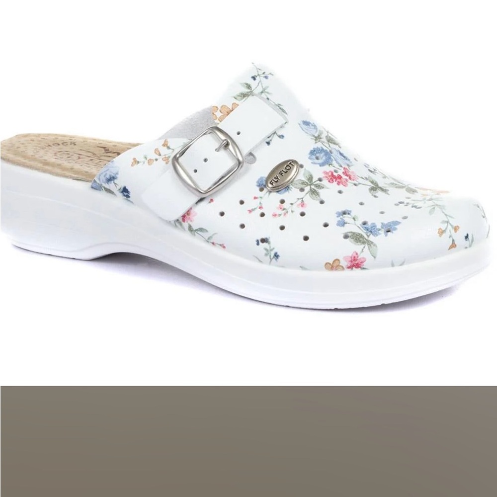 FLY FLOT Floral Print Clogs NWT